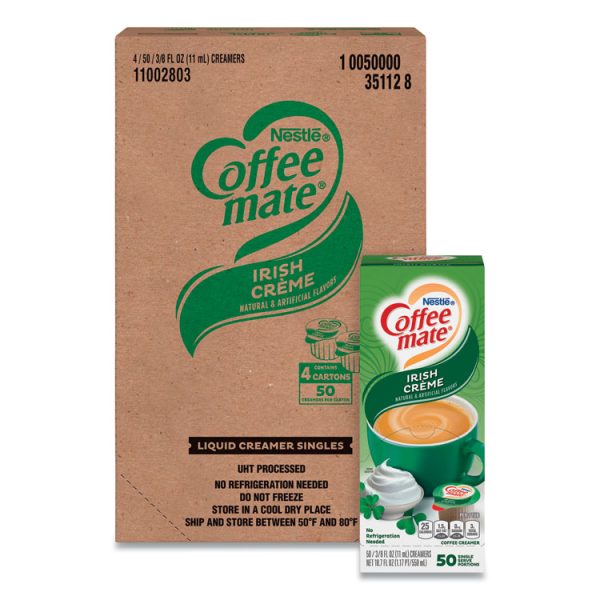 Liquid Coffee Creamer, Irish Creme, 0.38 Oz Mini Cups, 50/box, 4 Boxes/carton, 200 Total/carton - Image 3