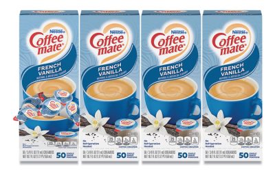 Liquid Coffee Creamer, French Vanilla, 0.38 Oz Mini Cups, 50/box, 4 Boxes/carton, 200 Total/carton