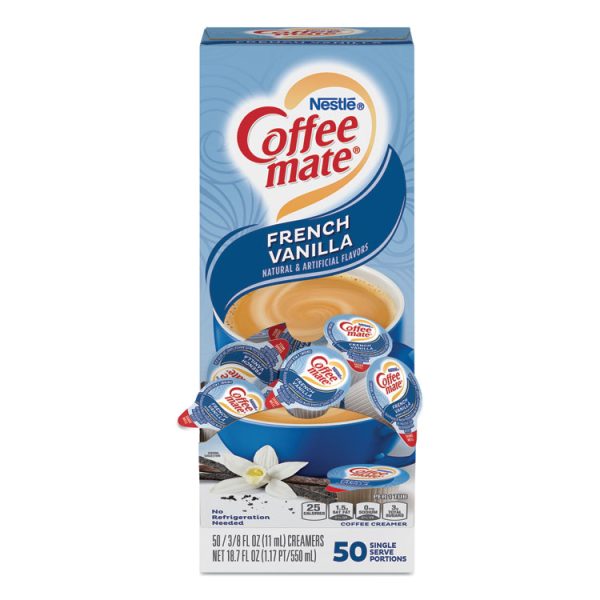 Liquid Coffee Creamer, French Vanilla, 0.38 Oz Mini Cups, 50/box, 4 Boxes/carton, 200 Total/carton - Image 2