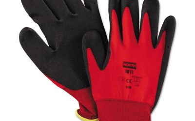 Northflex Red Foamed Pvc Palm Coated Gloves, Medium, Dozen