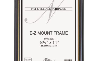 Ez Mount Document Frame With Trim Accent And Plastic Face, Plastic, 8.5 X 11 Insert, Black/gold, 18/carton