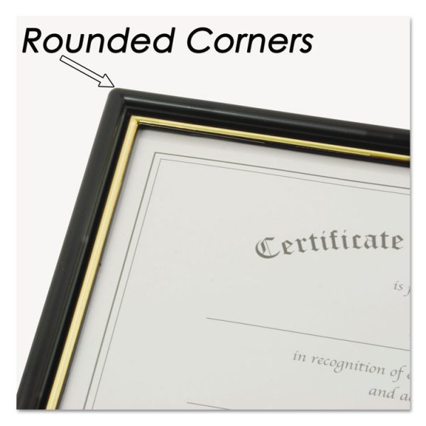 Ez Mount Document Frame With Trim Accent And Plastic Face, Plastic, 8.5 X 11 Insert, Black/gold, 18/carton - Image 5