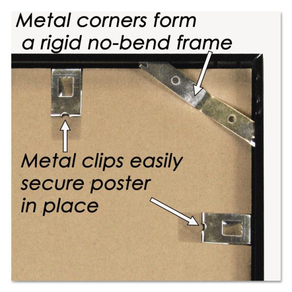 Metal Poster Frame, Plastic Face, 24 X 36, Black - Image 4