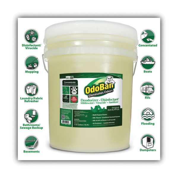 Concentrated Odor Eliminator And Disinfectant, Eucalyptus, 5 Gal Pail - Image 5