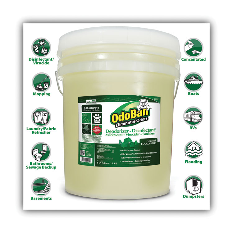 Concentrated Odor Eliminator And Disinfectant, Eucalyptus, 5 Gal Pail - Image 5