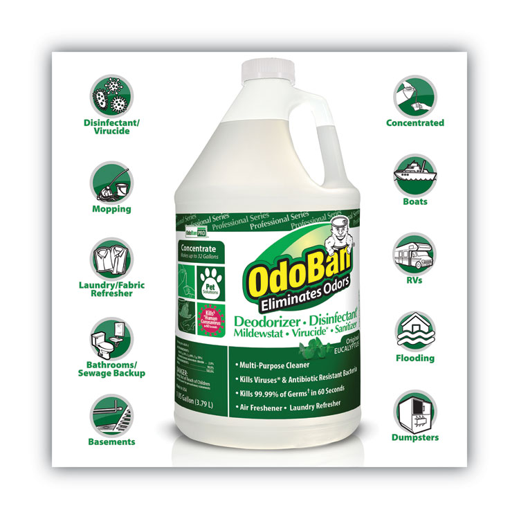 Concentrated Odor Eliminator, Eucalyptus, 1 Gal Bottle, 4/carton - Image 4