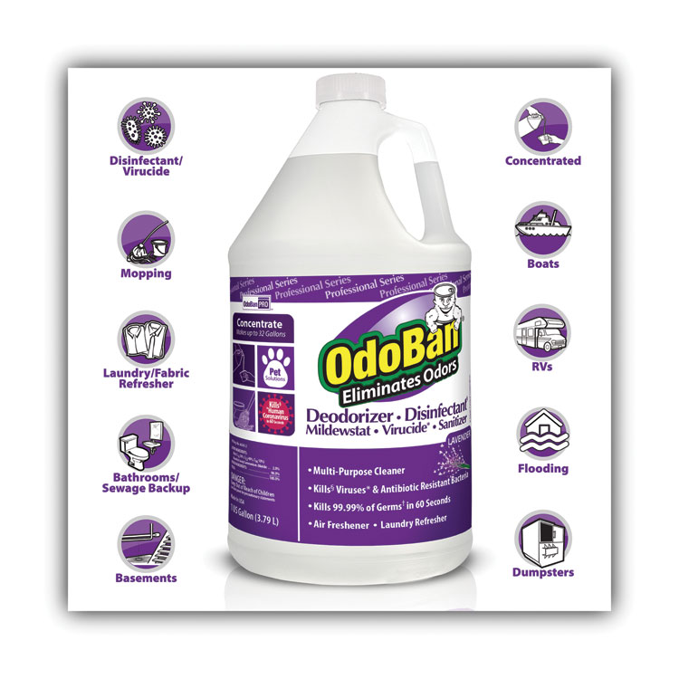 Concentrate Odor Eliminator And Disinfectant, Lavender Scent, 1 Gal Bottle, 4/carton - Image 4