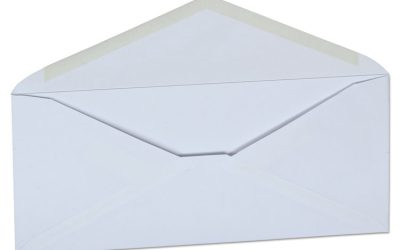 White Envelope, #10, Commercial Flap, Gummed Closure, 4.13 X 9.5, White, 500/box