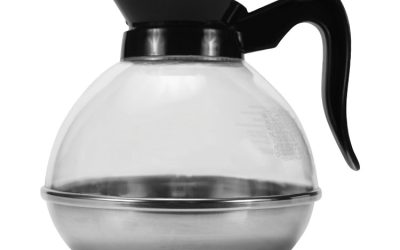 Unbreakable Regular Coffee Decanter, 12-Cup, Stainless Steel/Polycarbonate, Black Handle