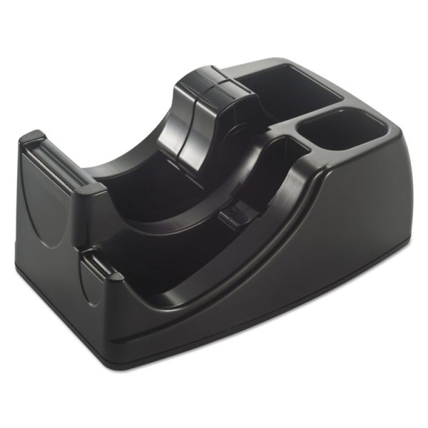 Recycled 2-In-1 Heavy Duty Tape Dispenser, 1" And 3" Cores, Plastic, Black - Image 2