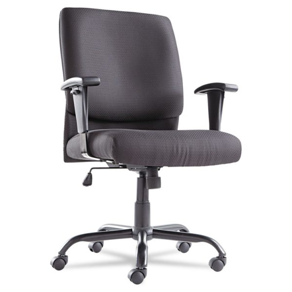 Big/tall Swivel/tilt Mid-Back Chair, Supports Up To 450 Lb, 19.29" To 23.22" Seat Height, Black