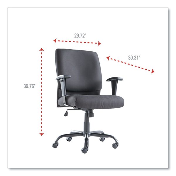 Big/tall Swivel/tilt Mid-Back Chair, Supports Up To 450 Lb, 19.29" To 23.22" Seat Height, Black - Image 8