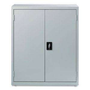 Fully Assembled Storage Cabinets, 3 Shelves, 36" x 18" x 42", Light Gray