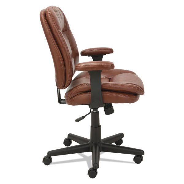 Swivel/tilt Bonded Leather Task Chair, Supports 250 Lb, 16.93" To 20.67" Seat Height, Chestnut Brown Seat/back, Black Base - Image 3