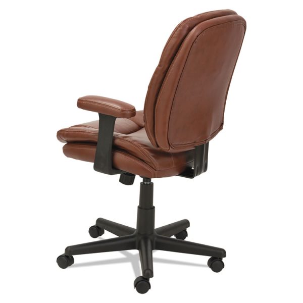 Swivel/tilt Bonded Leather Task Chair, Supports 250 Lb, 16.93" To 20.67" Seat Height, Chestnut Brown Seat/back, Black Base - Image 5