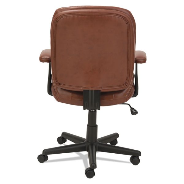 Swivel/tilt Bonded Leather Task Chair, Supports 250 Lb, 16.93" To 20.67" Seat Height, Chestnut Brown Seat/back, Black Base - Image 4