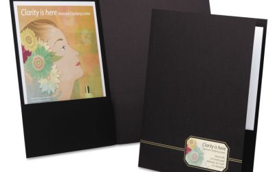 Monogram Series Business Portfolio, Premium Cover Stock, 0.5″ Capacity, 11 X 8.5, Black W/embossed Gold Foil Accents, 4/pack