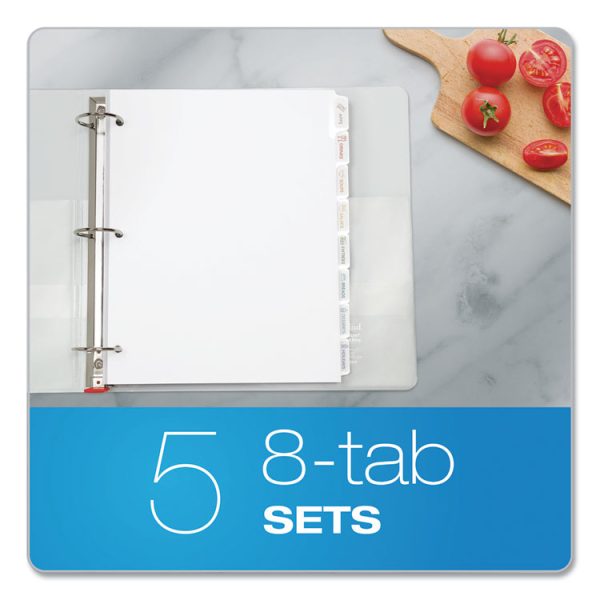 Custom Label Tab Dividers With Self-Adhesive Tab Labels, 8-Tab, 11 X 8.5, White, 5 Sets - Image 5