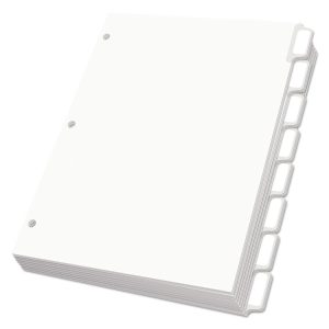 Custom Label Tab Dividers With Self-Adhesive Tab Labels, 8-Tab, 11 X 8.5, White, 25 Sets