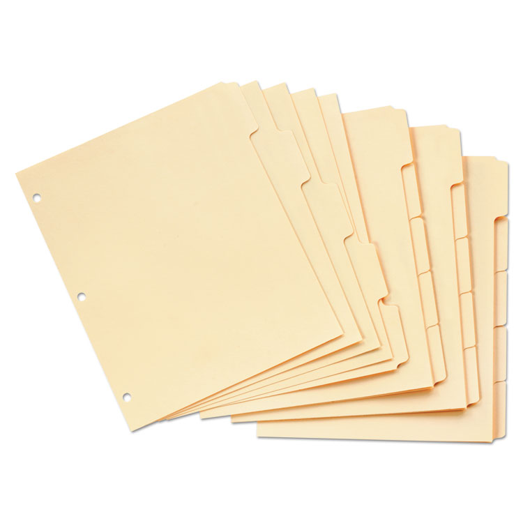 Write-On Tab Dividers, 5-Tab, 11 X 8.5, Manila, 20 Sets - Image 3