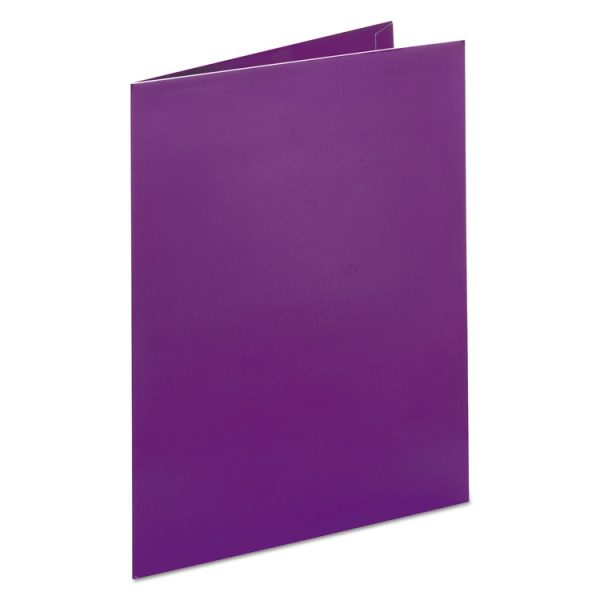 Two-Pocket Laminated Folder, 100-Sheet Capacity, 11 X 8.5, Metallic Purple, 25/box - Image 3