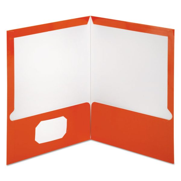 Two-Pocket Laminated Paper Folder, 100-Sheet Capacity, 11 X 8.5, Metallic Copper, 25/box - Image 2