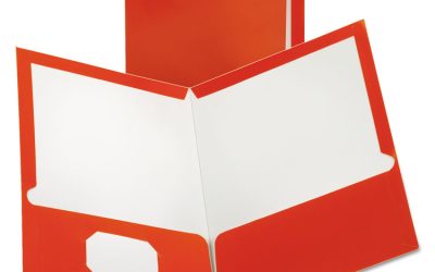 Two-Pocket Laminated Paper Folder, 100-Sheet Capacity, 11 X 8.5, Metallic Copper, 25/box