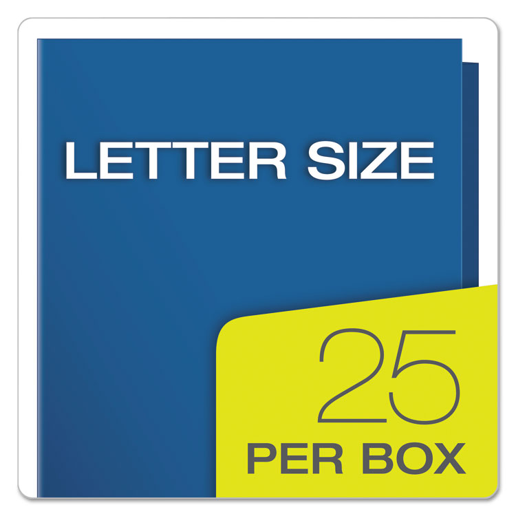 High Gloss Laminated Paperboard Folder, 100-Sheet Capacity, 11 X 8.5, Blue, 25/box - Image 6