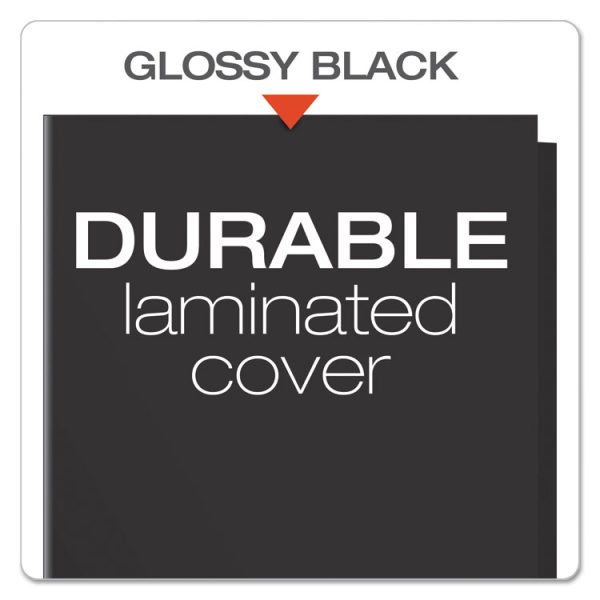 High Gloss Laminated Paperboard Folder, 100-Sheet Capacity, 11 X 8.5, Black, 25/box - Image 4
