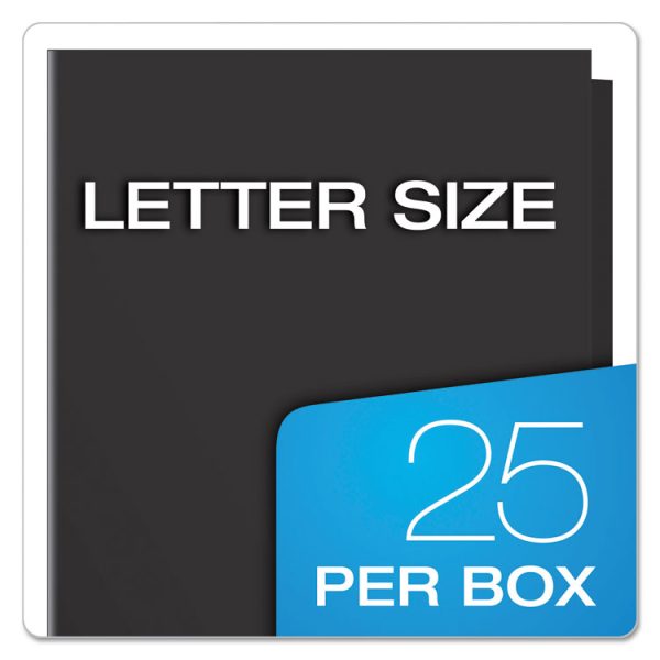 High Gloss Laminated Paperboard Folder, 100-Sheet Capacity, 11 X 8.5, Black, 25/box - Image 6
