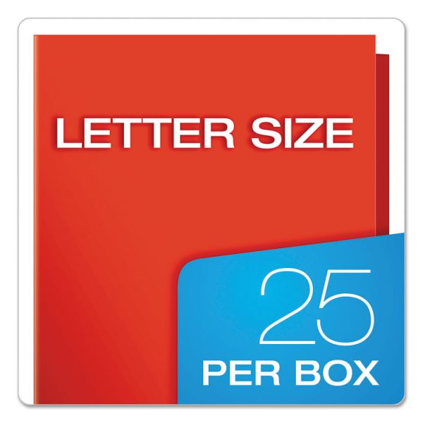 High Gloss Laminated Paperboard Folder, 100-Sheet Capacity, 11 X 8.5, Red, 25/box - Image 6