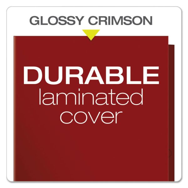 High Gloss Laminated Paperboard Folder, 100-Sheet Capacity, 11 X 8.5, Crimson, 25/box - Image 4