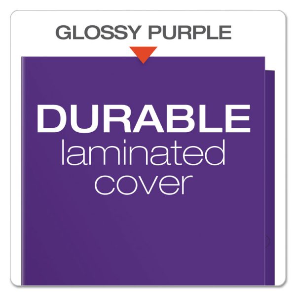 High Gloss Laminated Paperboard Folder, 100-Sheet Capacity, 11 X 8.5, Purple, 25/box - Image 4