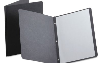 Title Panel And Border Front Report Cover, Three-Prong Fastener, 0.5″ Capacity, 8.5 X 11, Black/black, 25/box