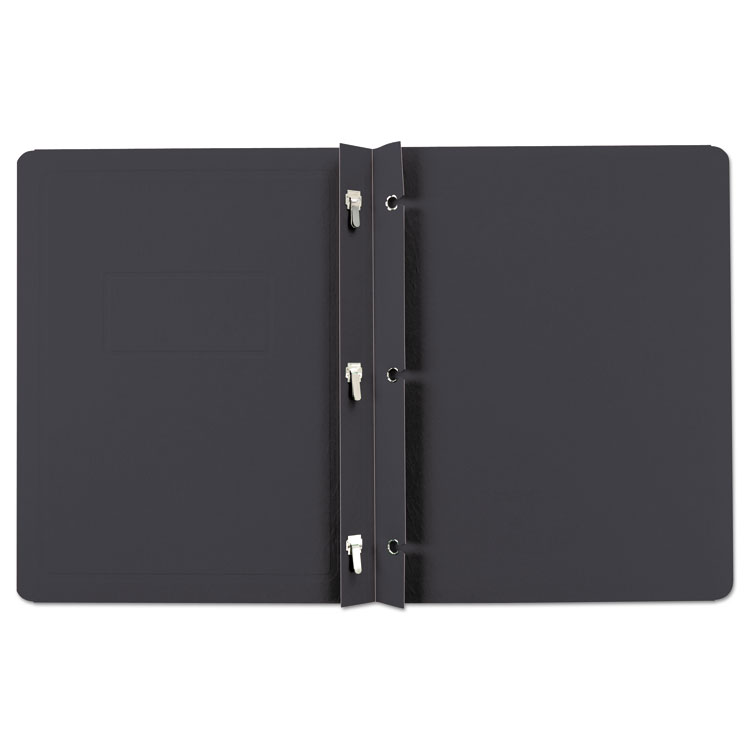 Title Panel And Border Front Report Cover, Three-Prong Fastener, 0.5" Capacity, 8.5 X 11, Black/black, 25/box - Image 2