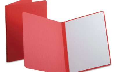 Report Cover, Three-Prong Fastener, 0.5″ Capacity, 8.5 X 11, Red/red, 25/box