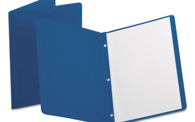 Title Panel And Border Front Report Cover, Three-Prong Fastener, 0.5″ Capacity, Dark Blue/dark Blue, 25/box