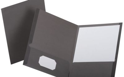 Linen Finish Twin Pocket Folders, 100-Sheet Capacity, 11 x 8.5, Light Gray, 25/Box