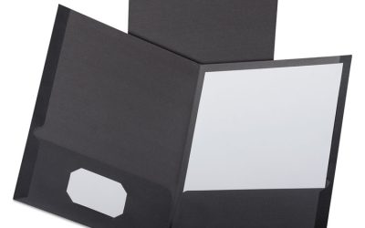 Linen Finish Twin Pocket Folders, 100-Sheet Capacity, 11 X 8.5, Black, 25/box