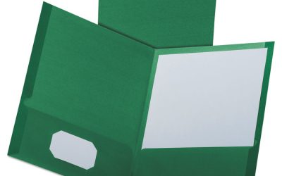 Linen Finish Twin Pocket Folders, 100-Sheet Capacity, 11 X 8.5, Hunter Green, 25/box