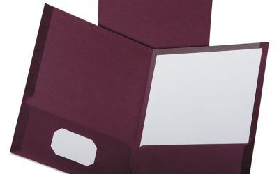 Linen Finish Twin Pocket Folders, 100-Sheet Capacity, 11 X 8.5, Burgundy, 25/box