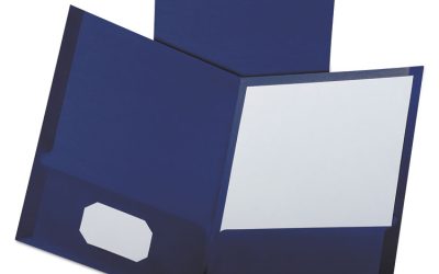 Linen Finish Twin Pocket Folders, 100-Sheet Capacity, 11 X 8.5, Navy, 25/box