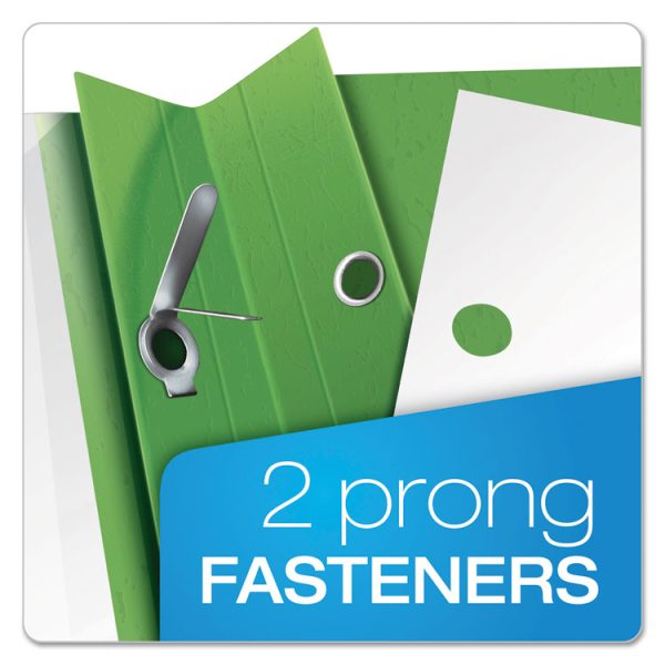 Clear Front Standard Grade Report Cover, Three-Prong Fastener, 0.5" Capacity, 8.5 X 11, Clear/green, 25/box - Image 4