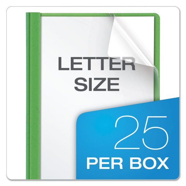 Clear Front Standard Grade Report Cover, Three-Prong Fastener, 0.5" Capacity, 8.5 X 11, Clear/green, 25/box - Image 7