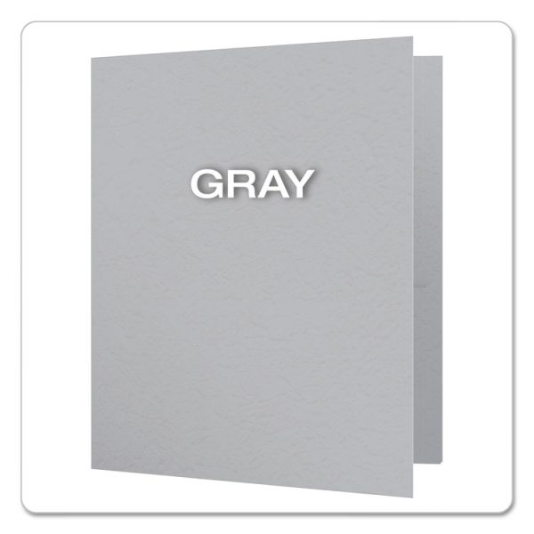 Twin-Pocket Folders With 3 Fasteners, 0.5" Capacity, 11 X 8.5, Gray, 25/box - Image 4