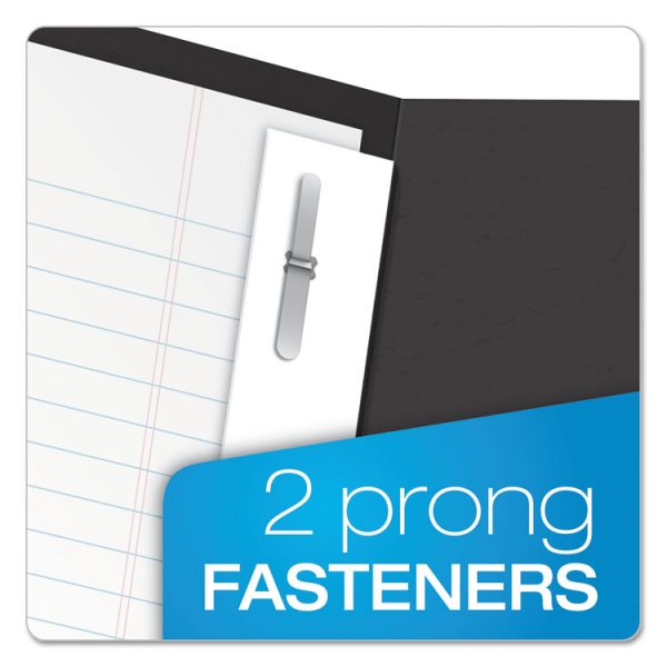 Twin-Pocket Folders With 3 Fasteners, 0.5" Capacity, 11 X 8.5, Black 25/box - Image 2