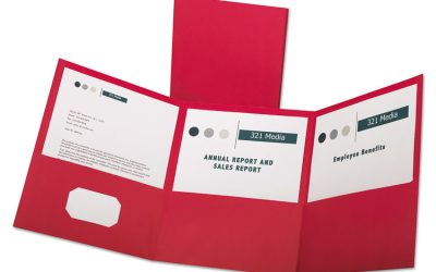 Tri-Fold Folder W/3 Pockets, 150-Sheet Capacity, 11 X 8.5, Red, 20/box