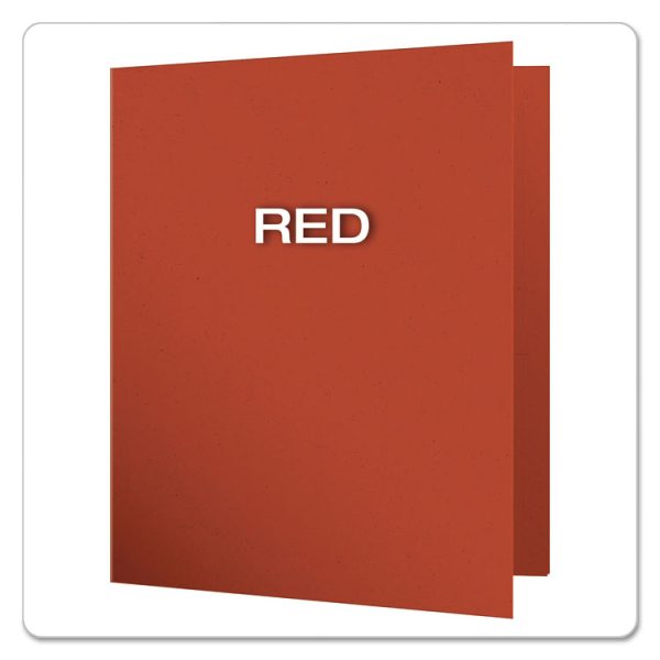 Earthwise By Oxford 100% Recycled Paper Twin-Pocket Portfolio, 100-Sheet Capacity, 11 X 8.5, Red, 25/box - Image 4