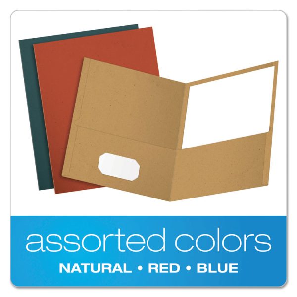 Earthwise By Oxford Recycled Paper Twin-Pocket Portfolio, 100-Sheet Capacity, 11 X 8.5, Assorted Colors, 25/box - Image 4