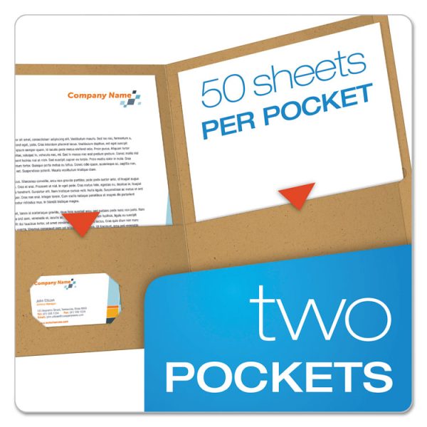 Earthwise By Oxford Recycled Paper Twin-Pocket Portfolio, 100-Sheet Capacity, 11 X 8.5, Assorted Colors, 25/box - Image 3